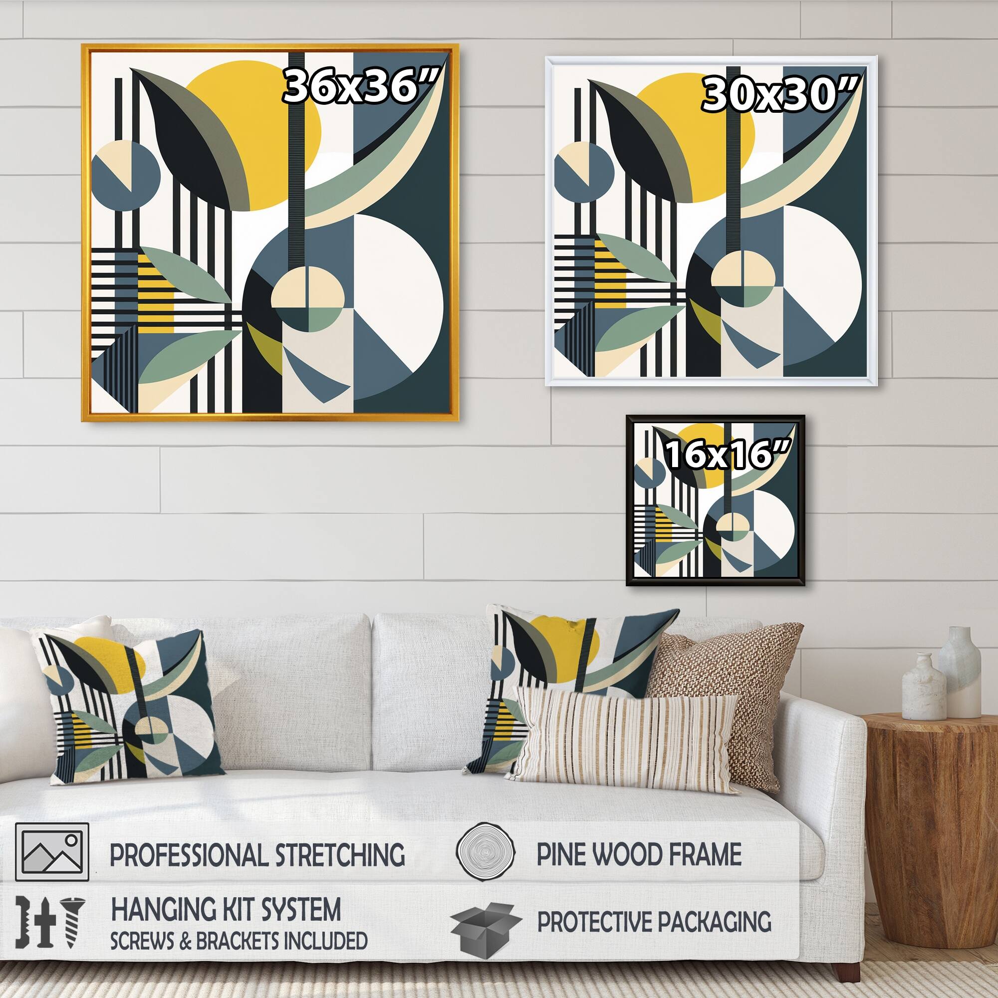 Designart "Vintage Midcentury Graphics I" Modern Midcentury Framed